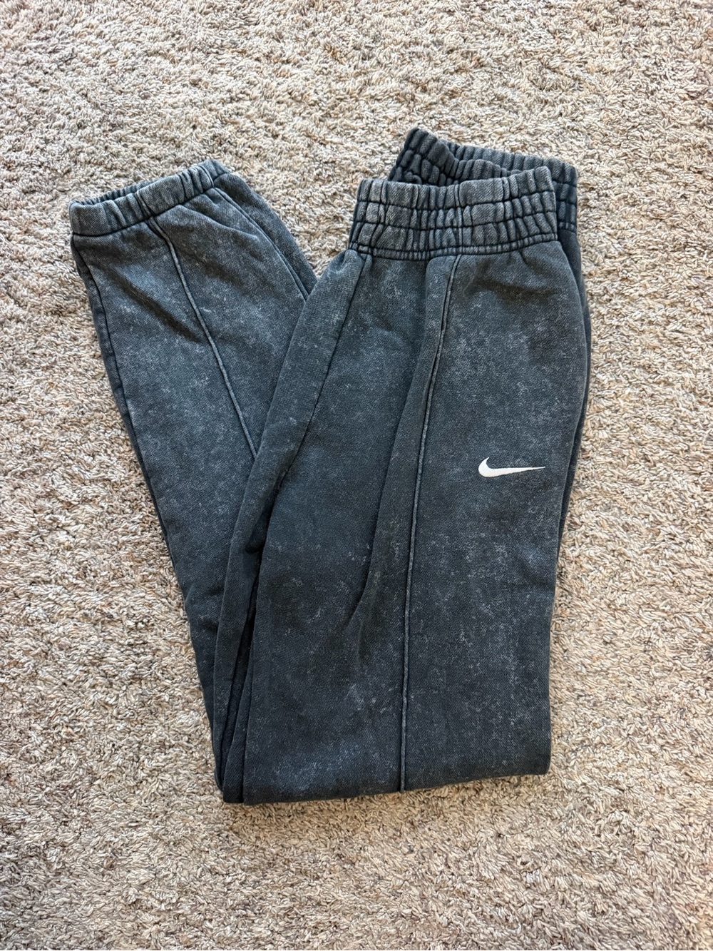 Nike Women’s Charcoal Gray Sweatpants with White Swoosh